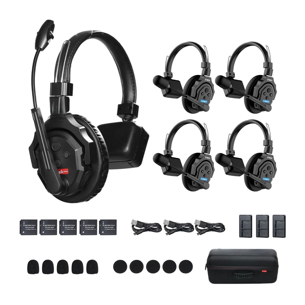 2.4GHz Wireless Intercom Headset System (5 PCS)