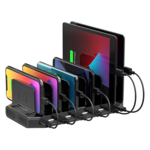 10-Port USB Charging Station for Multiple Devices, Tablets, Phones, and Mics